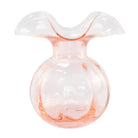 Hibiscus Glass Pink Medium Fluted Vase, mouthblown glass with a flared hibiscus-petal rim