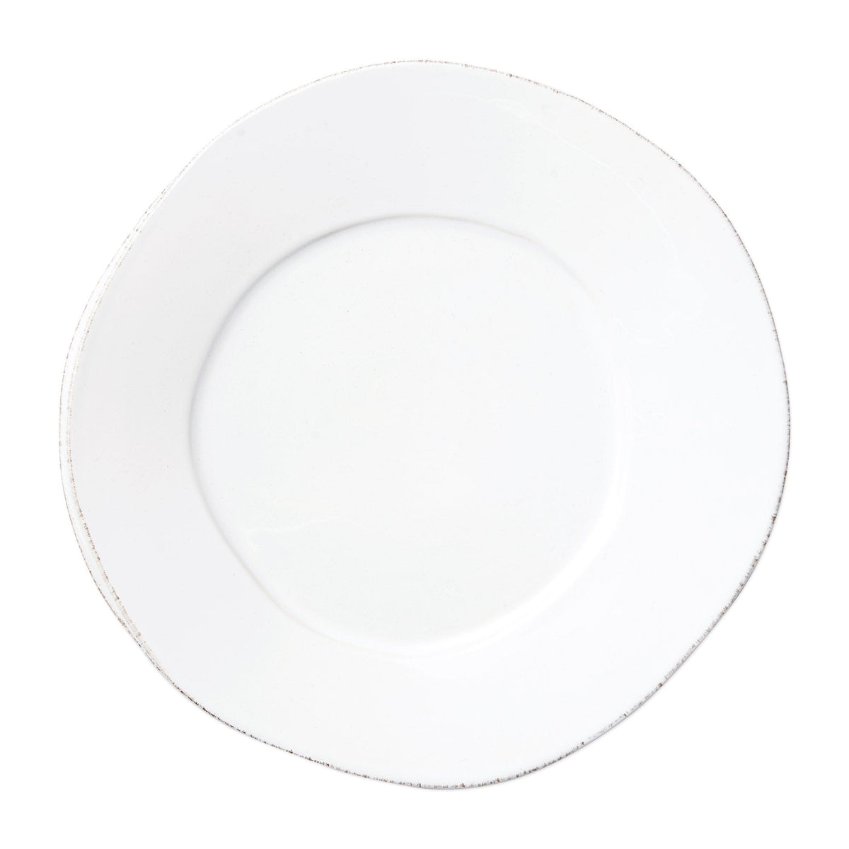Lastra Dinner Plate, white Italian stoneware with a rustic edge
