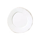 Lastra Salad Plate, white Italian stoneware with a rustic edge