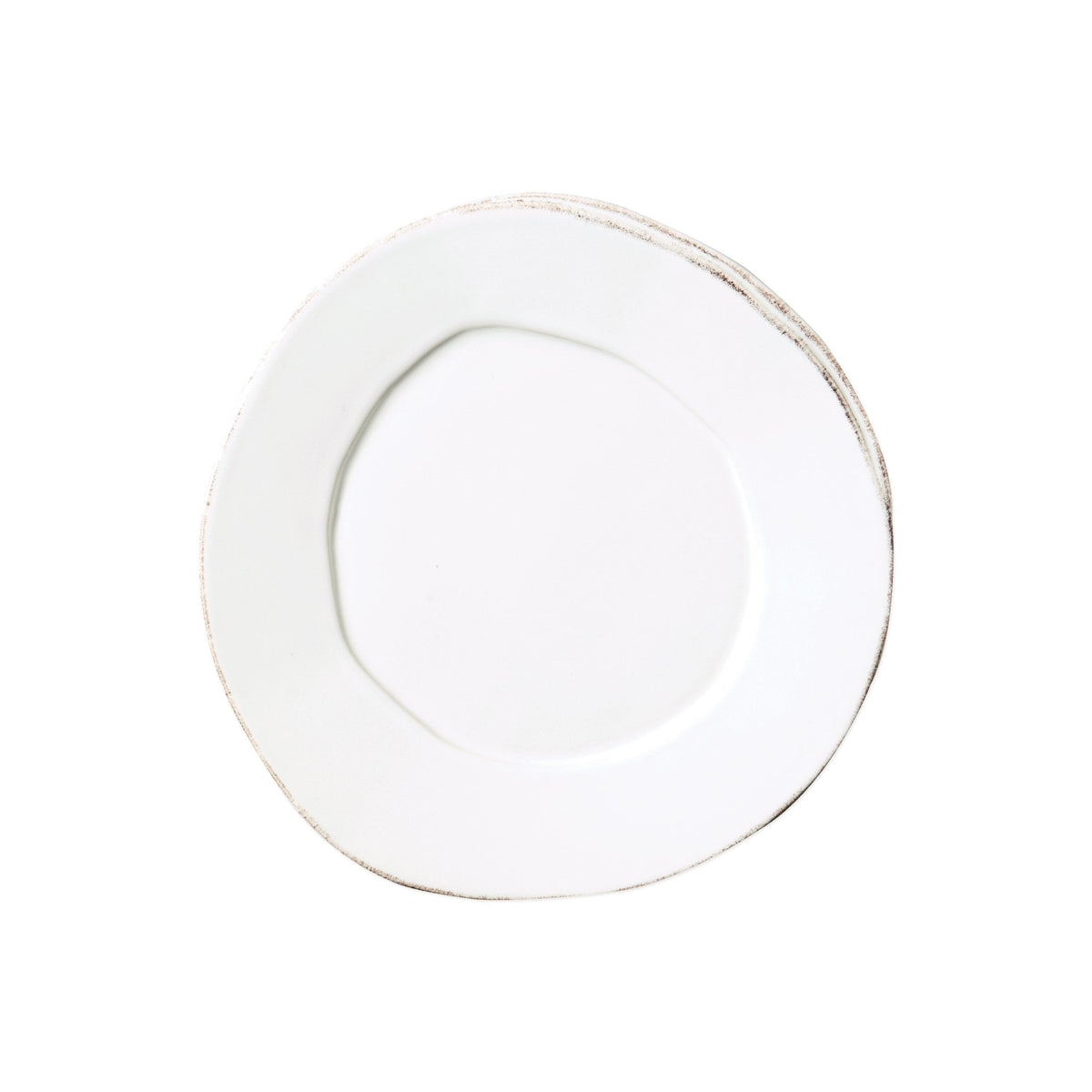 Lastra Salad Plate, white Italian stoneware with a rustic edge