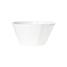 Lastra White Medium Stacking Serving Bowl, white Italian stoneware with a rustic edge