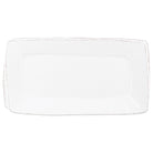 Lastra White Rectangular Platter, white Italian stoneware with a rustic edge