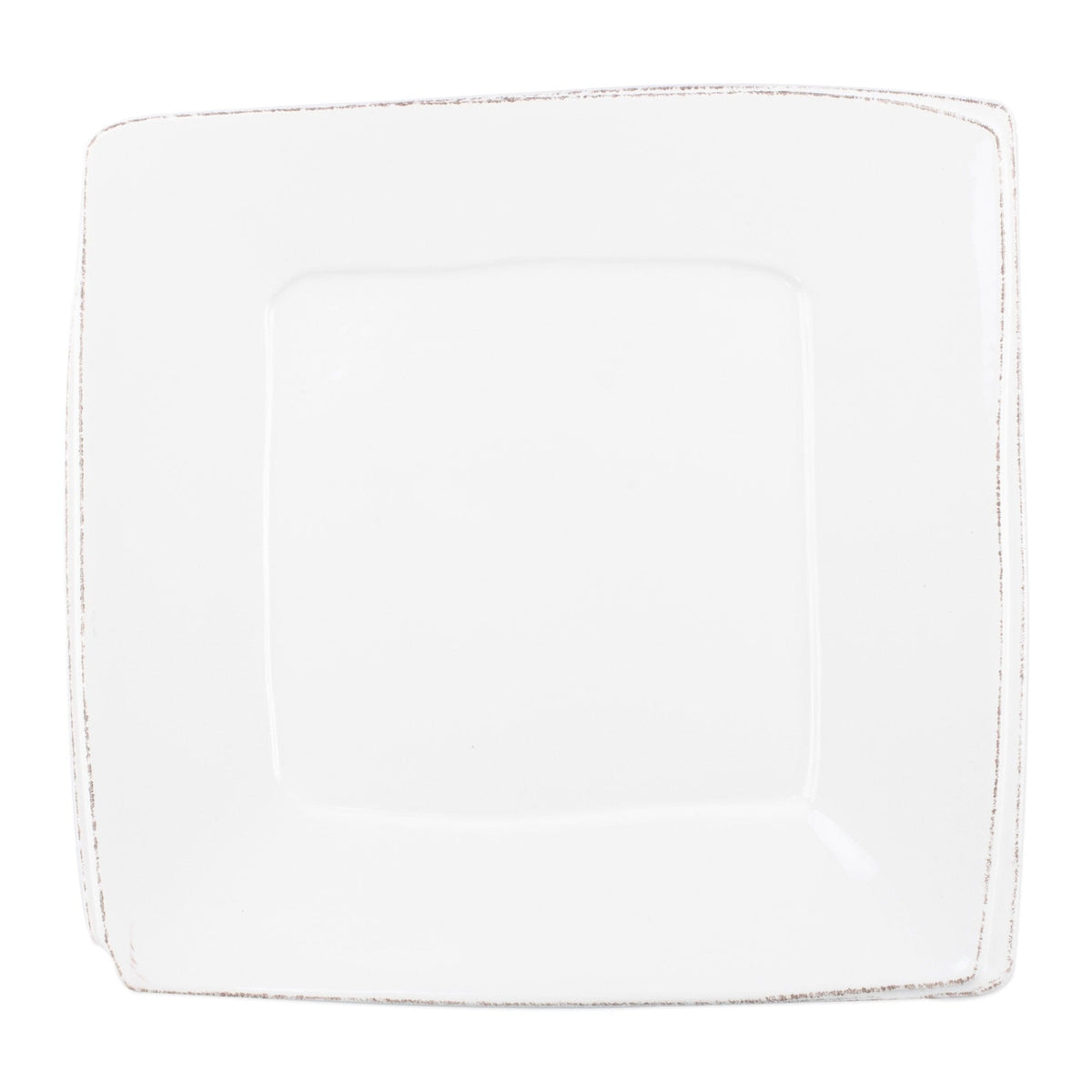 Lastra White Square Platter, white Italian stoneware with a rustic edge