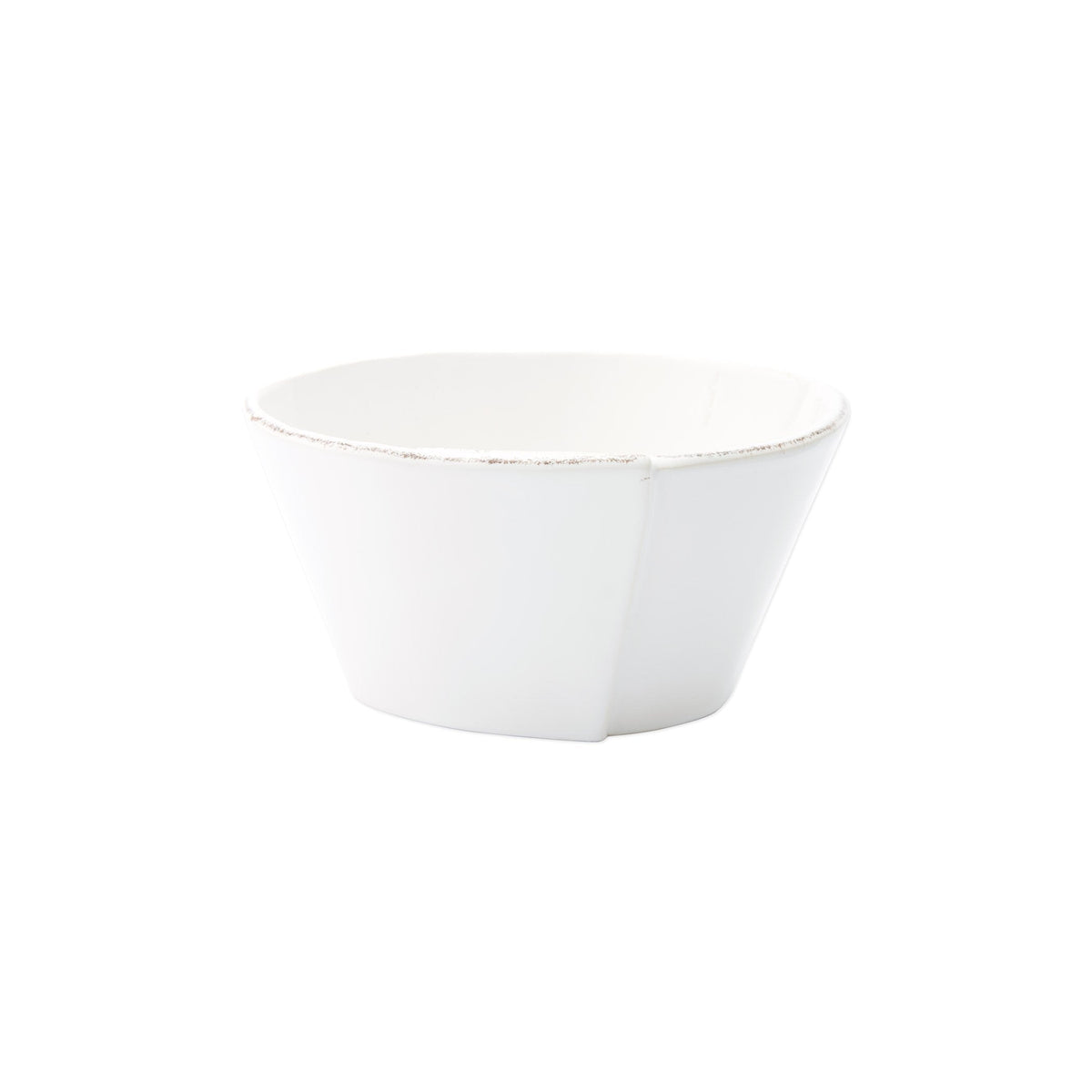 Lastra Stacking Cereal Bowl, white Italian stoneware with a rustic edge