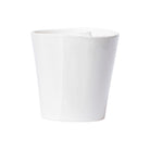 Lastra White Utensil Holder, white Italian stoneware with a rustic edge