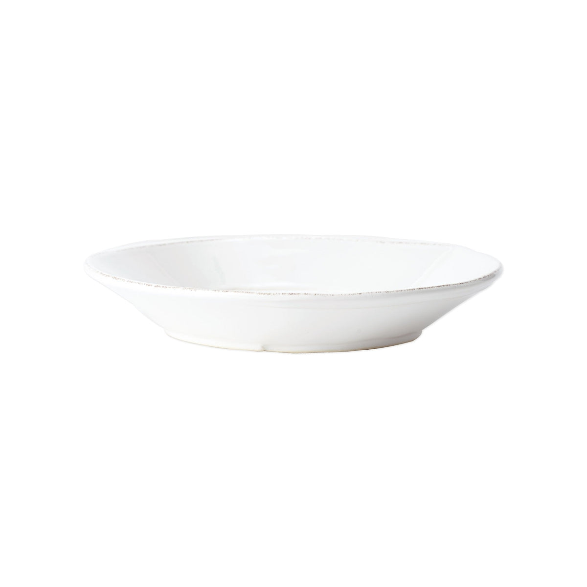 Lastra Pasta Bowl, white Italian stoneware with a rustic edge