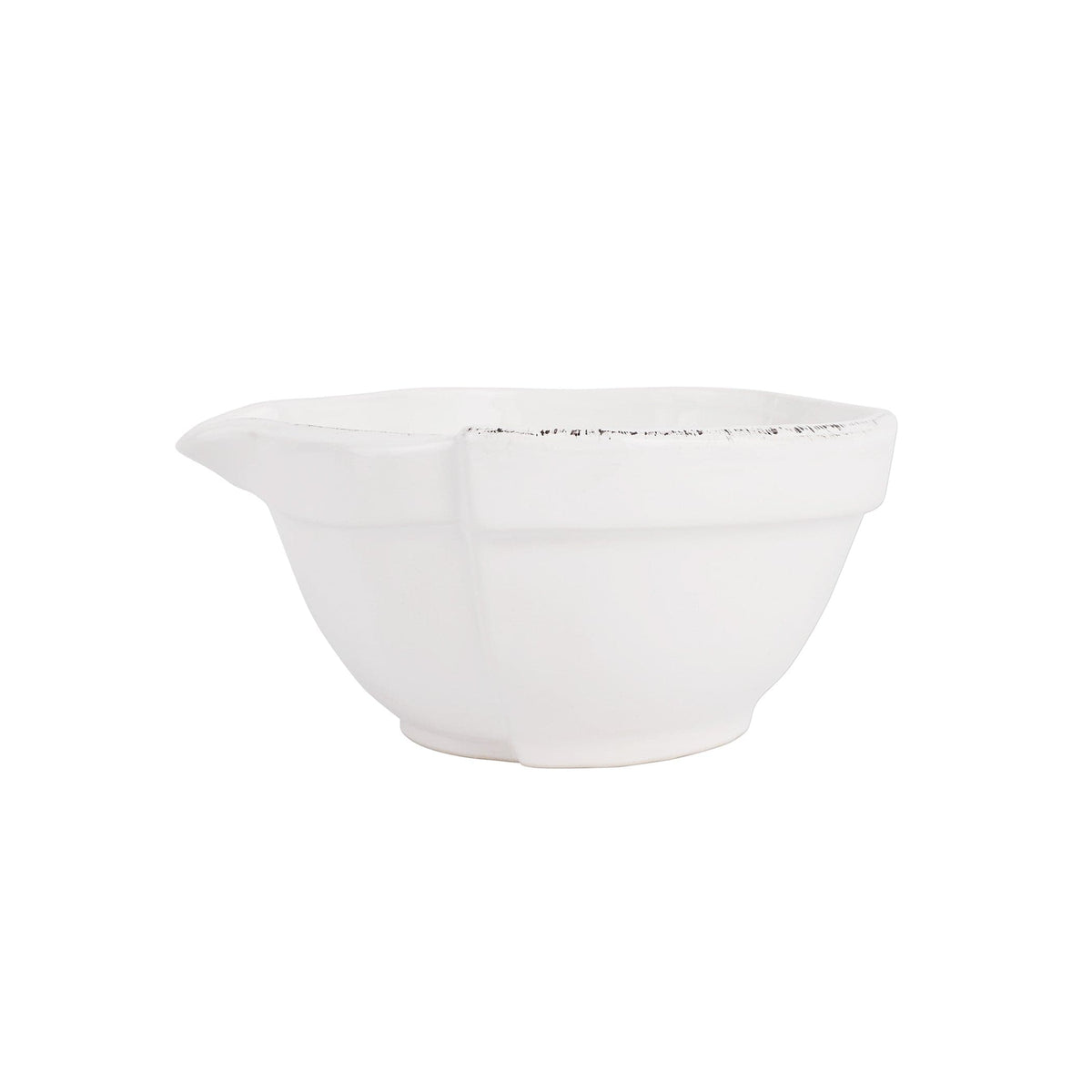 Lastra White Small Mixing Bowl, white Italian stoneware with a rustic edge