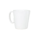 Lastra Mug, white Italian stoneware with a rustic edge