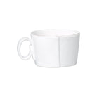 Lastra Jumbo Cup, white Italian stoneware with a rustic edge