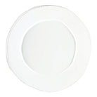 Lastra White Round Platter, white Italian stoneware with a rustic edge