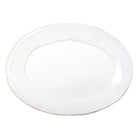 Lastra White Small Oval Platter, white Italian stoneware with a rustic edge