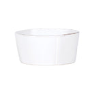 Lastra Medium Serving Bowl, white Italian stoneware with a rustic edge