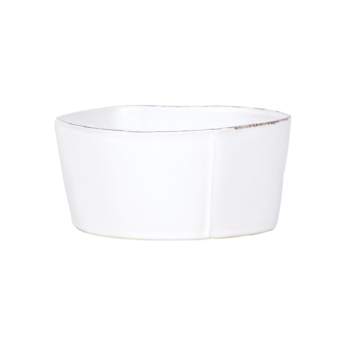 Lastra Medium Serving Bowl, white Italian stoneware with a rustic edge