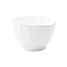 Lastra White Deep Serving Bowl, white Italian stoneware with a rustic edge