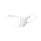 Lastra White Sauce Server, white Italian stoneware with a rustic edge