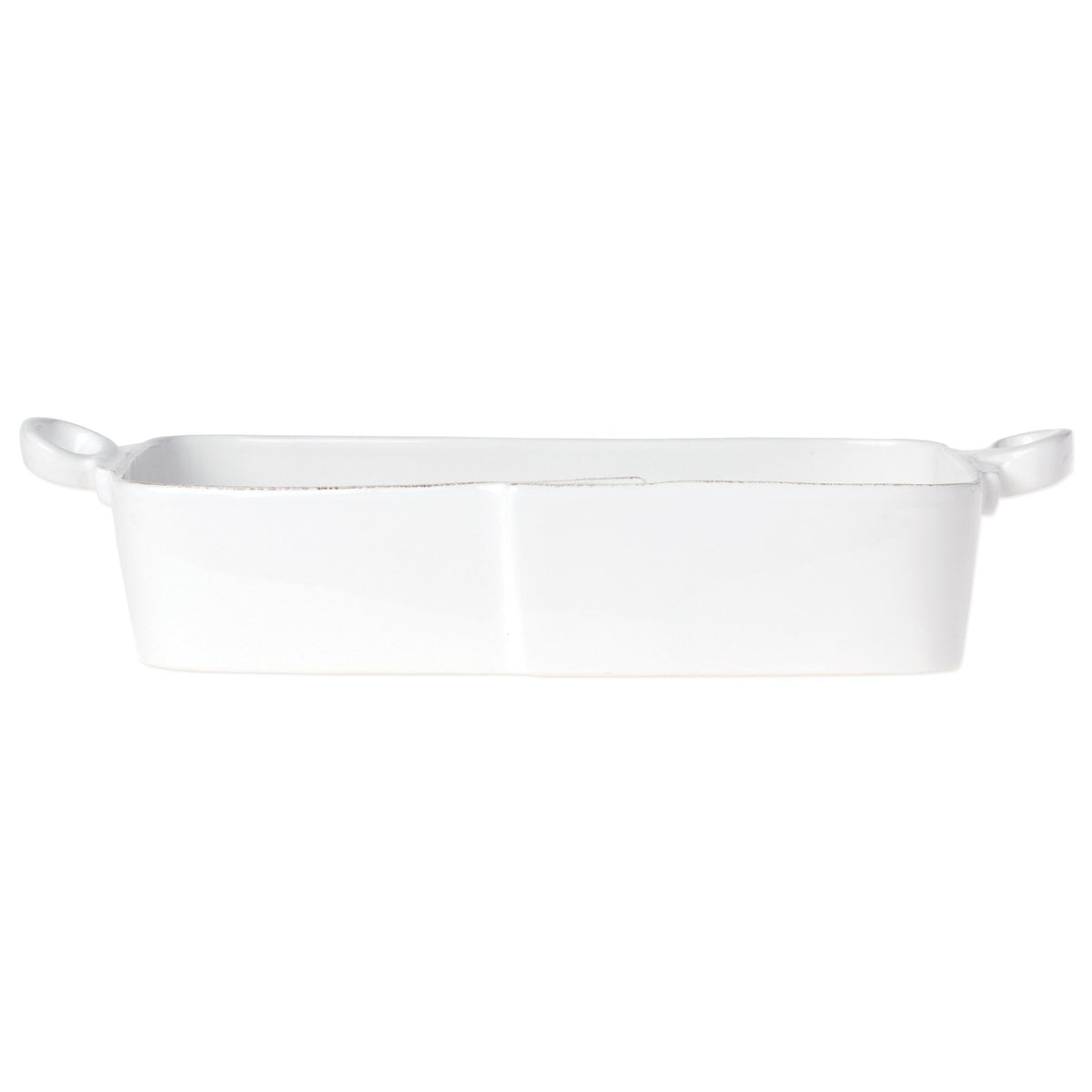 Lastra White Rectangular Baker, white Italian stoneware with a rustic edge