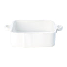 Lastra Square Baker, white Italian stoneware with a rustic edge