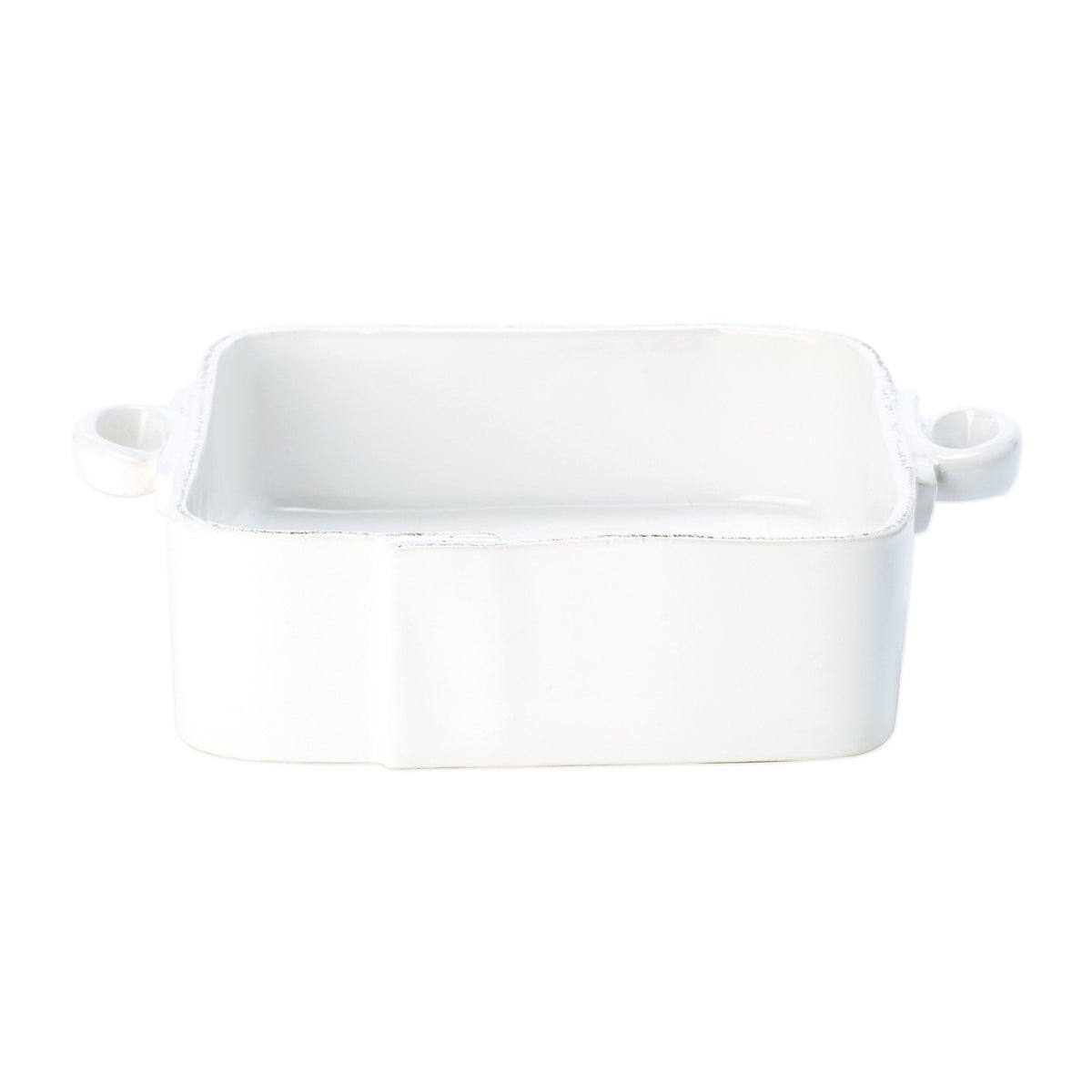 Lastra Square Baker, white Italian stoneware with a rustic edge