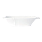 Lastra White Medium Oblong Au Gratin, white Italian stoneware with a rustic edge