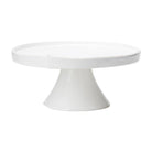 Lastra White Large Cake Stand, white Italian stoneware with a rustic edge