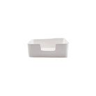 Lastra White Dinner Napkin Holder, white Italian stoneware with a rustic edge