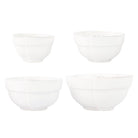 Lastra White Assorted Prepping Bowls - Set of 4, white Italian stoneware with a rustic edge