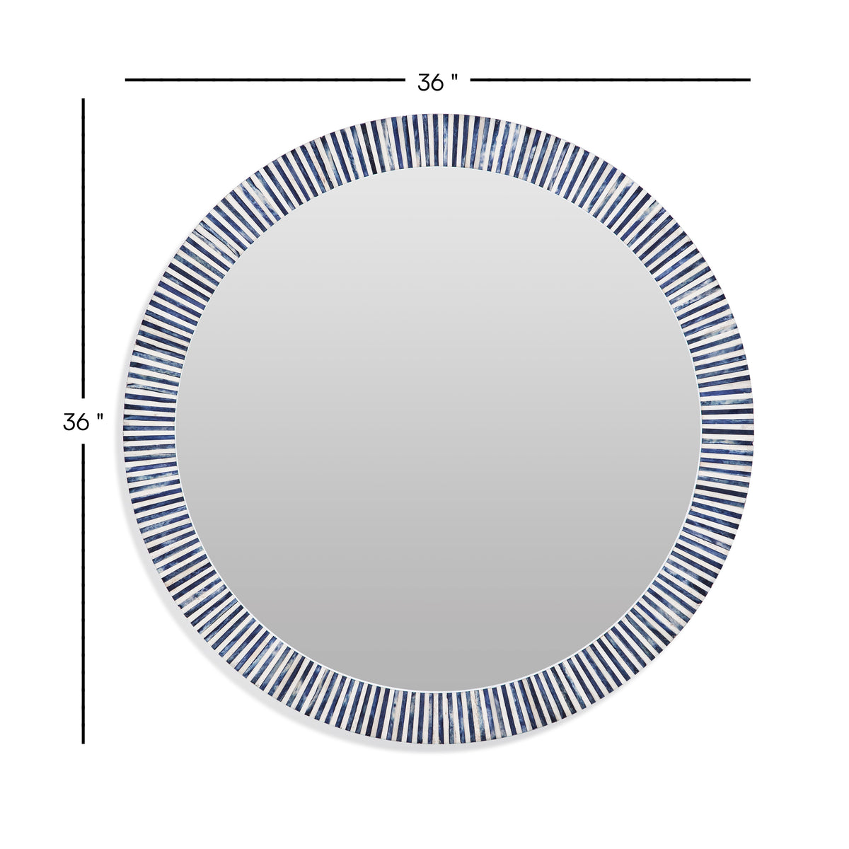 Radial Bone Wall Mirror, dimensions - Starboard Lane
