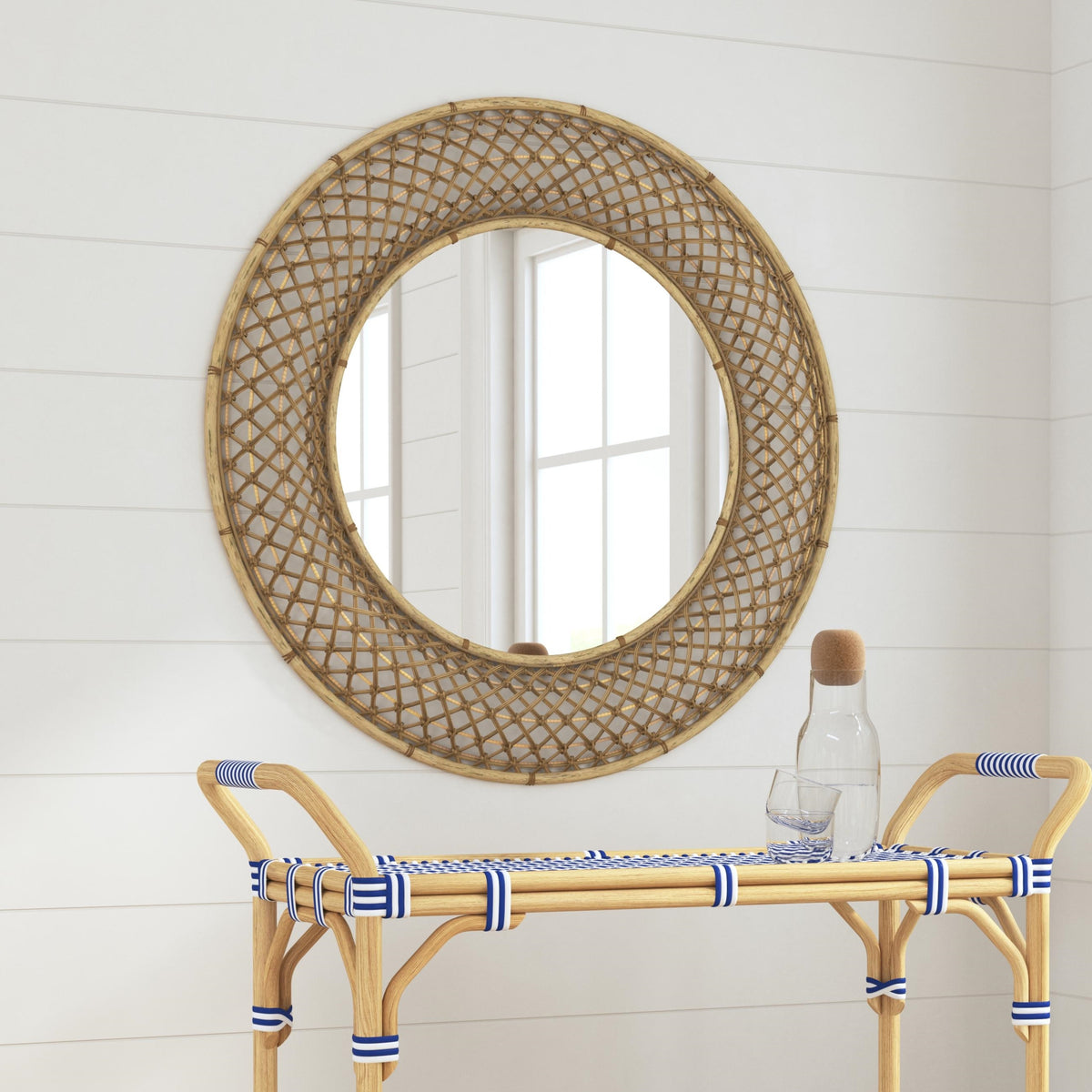Biedel Wall Mirror, styled in a room - Starboard Lane