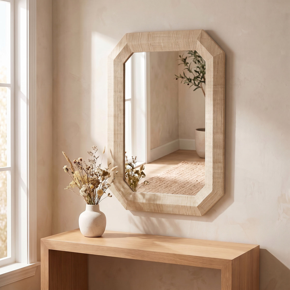 Shashi Wall Mirror, styled in a room - Starboard Lane