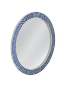 Blue Circle Wall Mirror, angled view - Starboard Lane