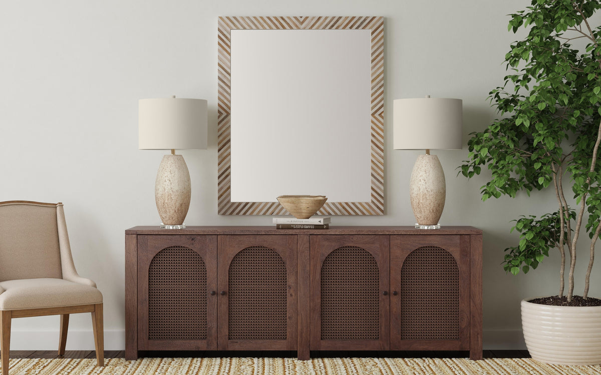 Karl Wall Mirror, styled in a room - Starboard Lane