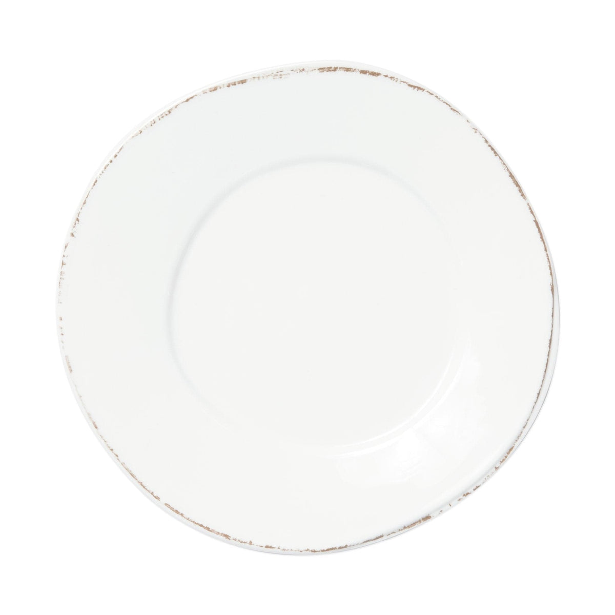 Melamine Lastra White Dinner Plate, white melamine with a rustic Lastra edge