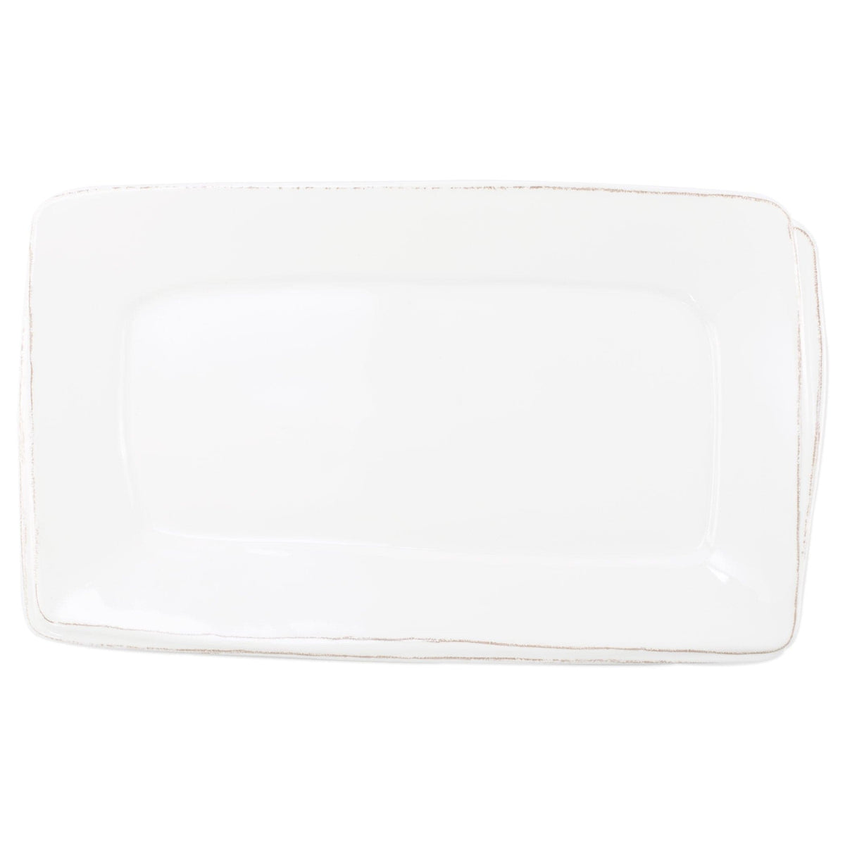 Melamine Lastra White Rectangular Platter, white melamine with a rustic Lastra edge
