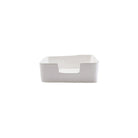 Melamine Lastra White Dinner Napkin Holder, white melamine with a rustic Lastra edge