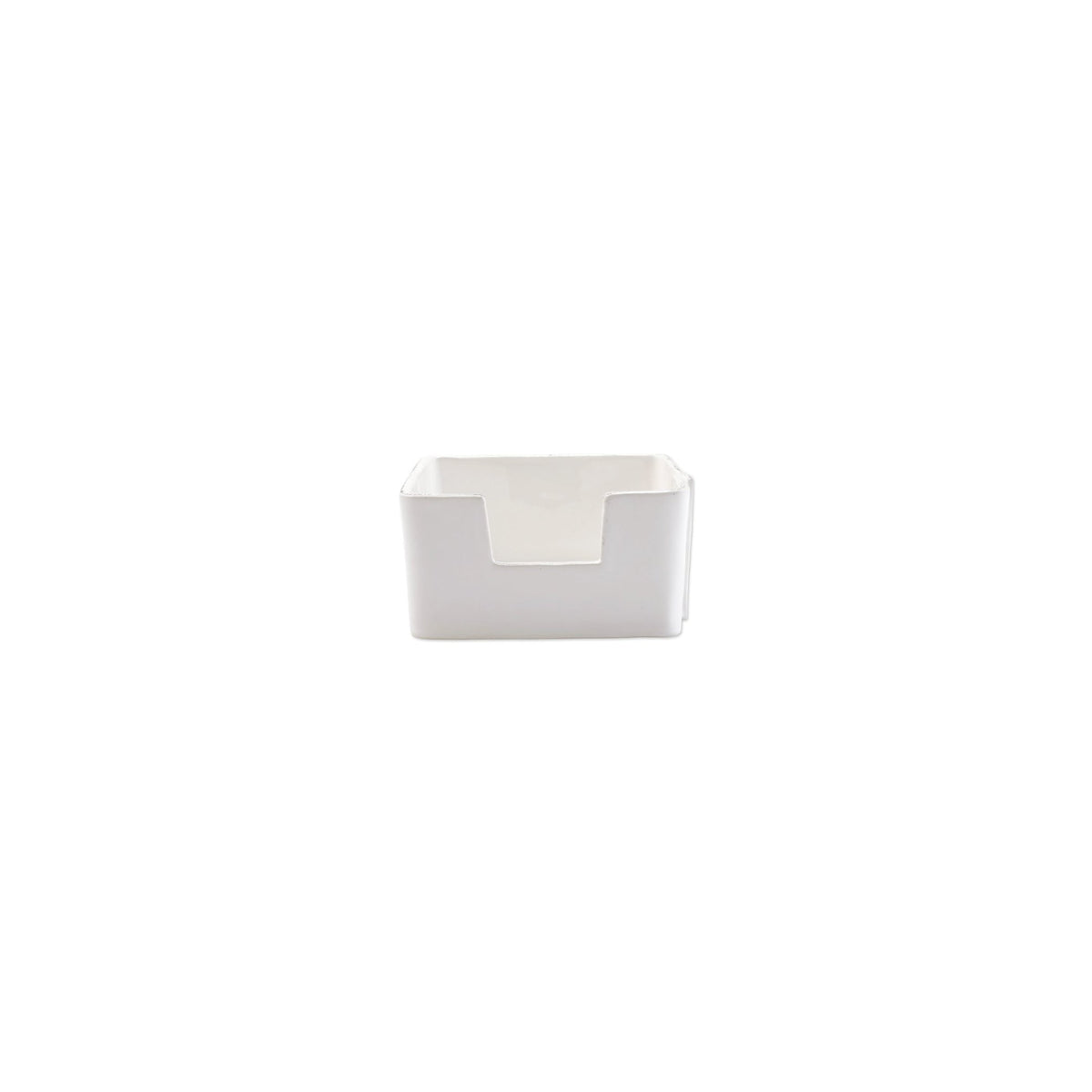 Melamine Lastra White Cocktail Napkin Holder, white melamine with a rustic Lastra edge