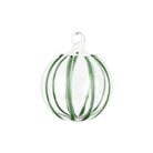 Nuovo Stripe Green Ornament, mouthblown glass with painterly green stripes