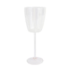 Nuovo Stripe White Wine Glass, mouthblown glass with painterly white stripes