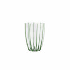 Nuovo Stripe Green Tall Tumbler, mouthblown glass with painterly green stripes