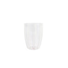 Nuovo Stripe White Tall Tumbler, mouthblown glass with painterly white stripes