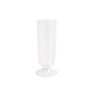 Nuovo Stripe White Champagne Glass, mouthblown glass with painterly white stripes