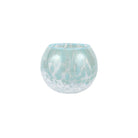Nuvola Light Blue and White Small Round Vase, mouthblown glass dappled with cloudlike color