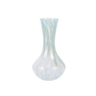Nuvola Light Blue and White Small Fluted Vase, mouthblown glass dappled with cloudlike color