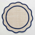 Navy Blue Scalloped Woven Placemat, Set of 4 - Starboard Lane