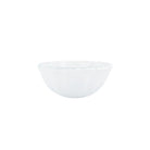 Onda Glass White Small Bowl, mouthblown wavy glass in soft, milky white