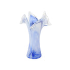 Onda Glass Cobalt Twisted Flower Vase, mouthblown wavy glass in deep cobalt swirls