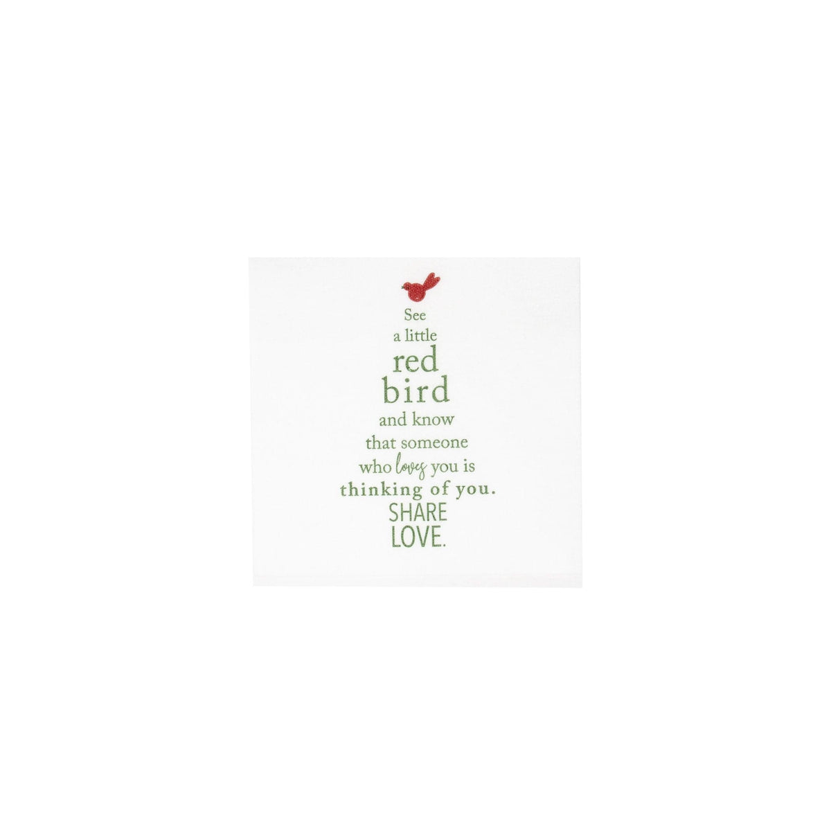 Papersoft Holiday Tree Cocktail Napkins, tree-shaped red bird verse