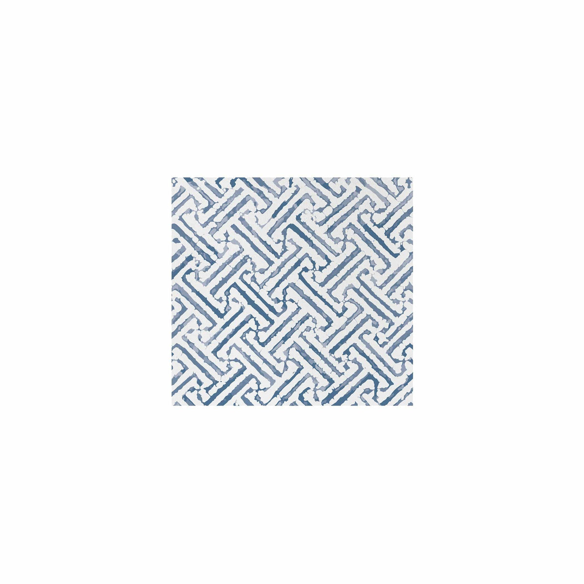 Papersoft Greek Key Blue Cocktail Napkins, blue interlocking lattice