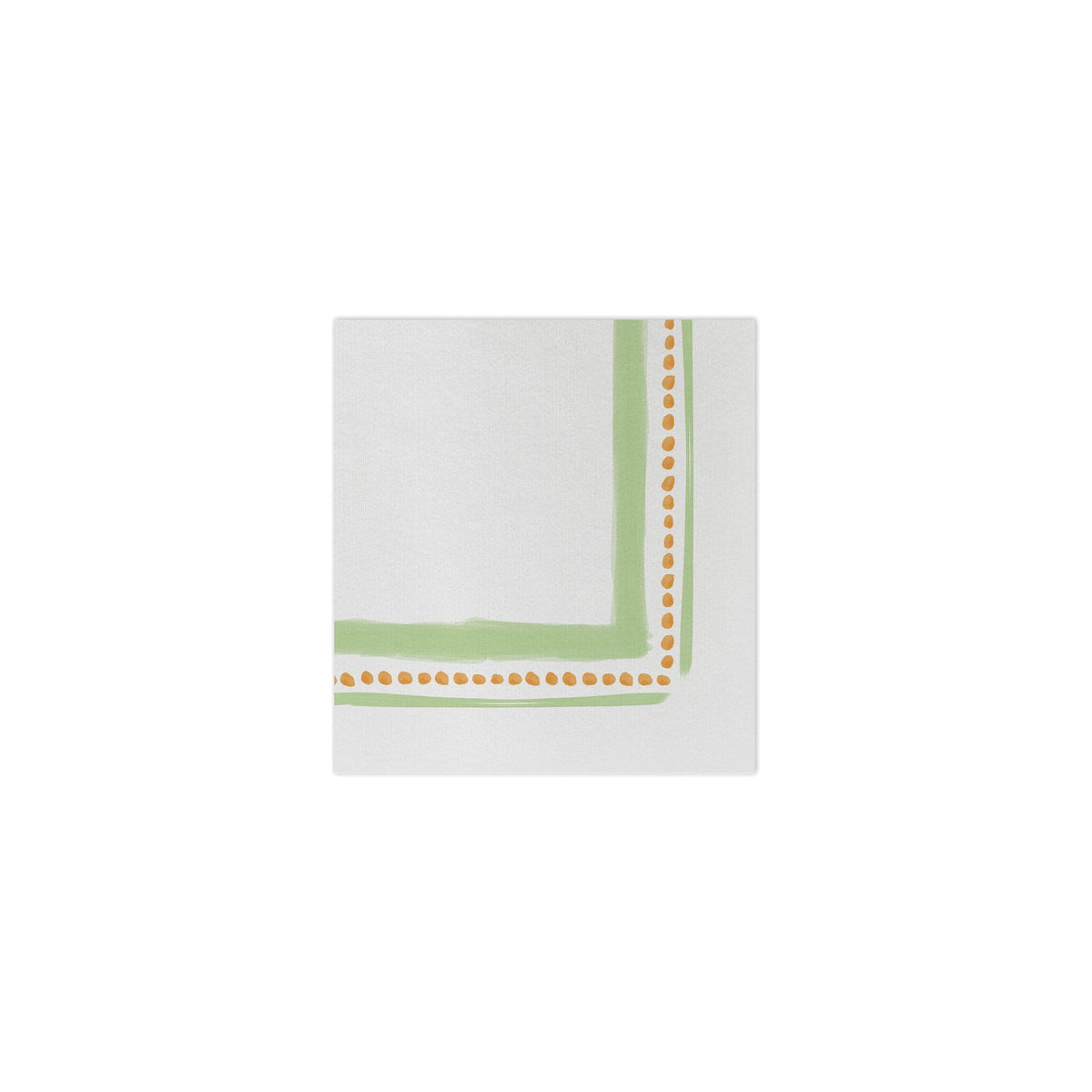 Papersoft Campagna Green Cocktail Napkins, painterly green border with dots