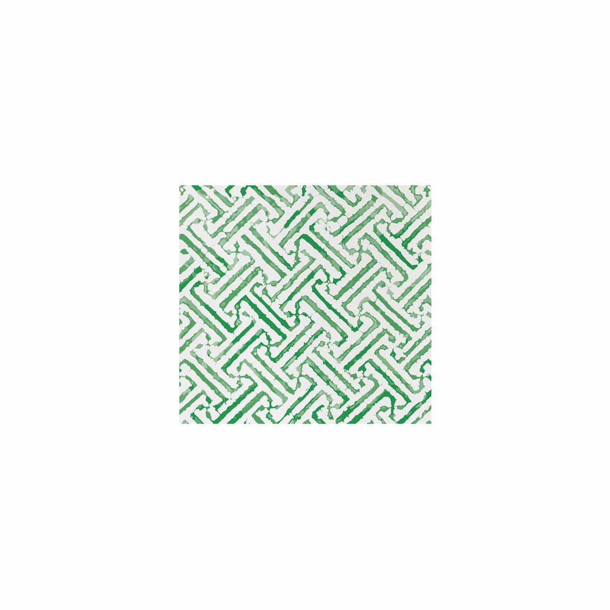 Papersoft Greek Key Green Cocktail Napkins, green interlocking lattice