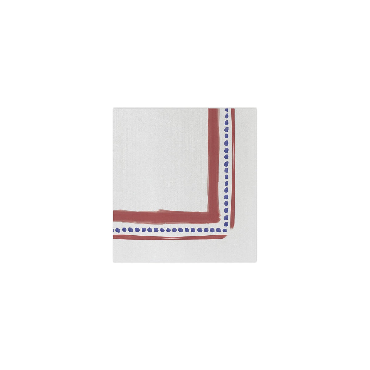 Papersoft Campagna Red Cocktail Napkins, painterly red border with dots